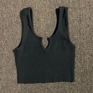 Black Cropped Tank Top